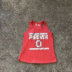 Vibrant Red Kids Tank Top with Bold Print